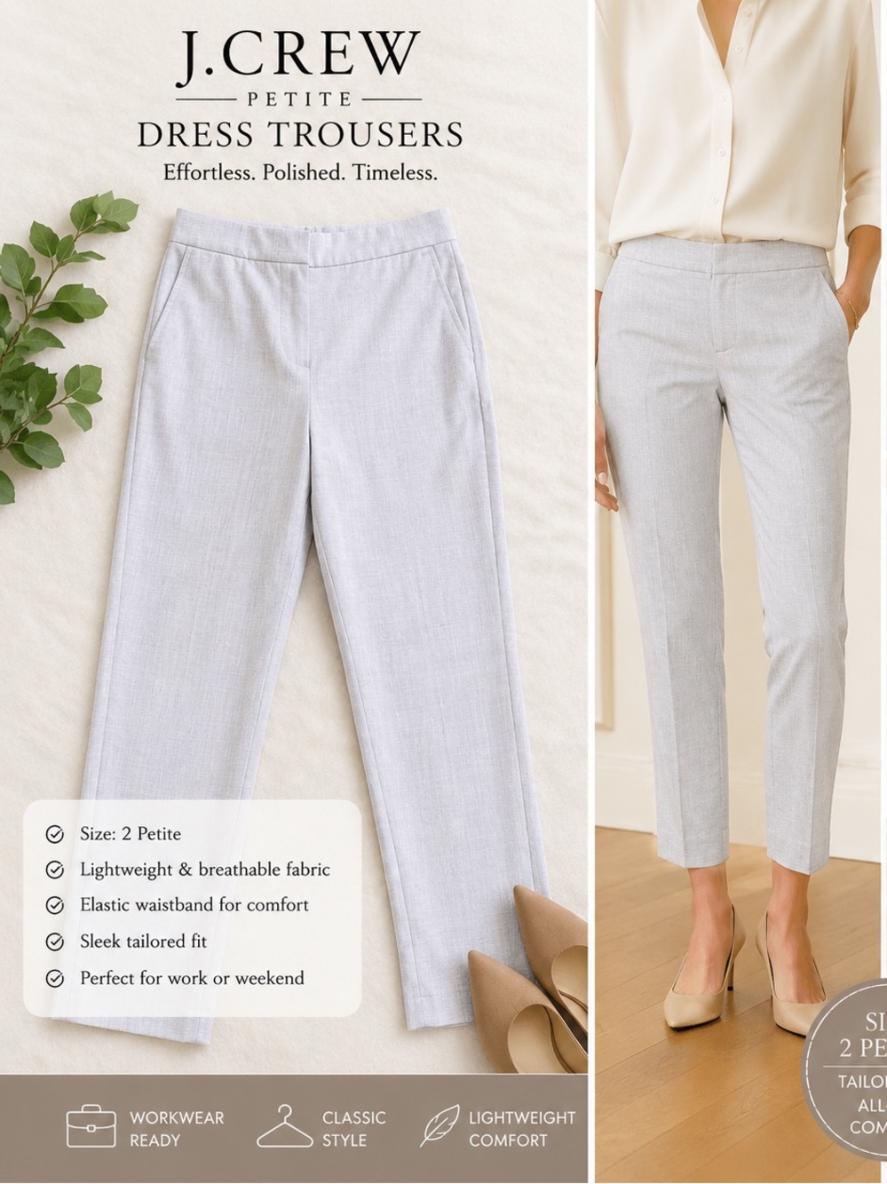 Banana Republic Light Gray Tailored Trousers